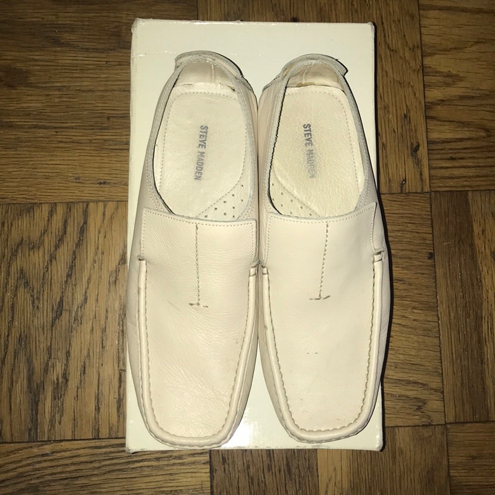 Steve Madden Armand Ivory Leather loafer shoes
